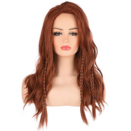 Morvally Womens Long Wavy Brown Hair Wigs | Natural Heat Resistant Synthetic Hair Wig for Women Cosplay, Costume and Halloween