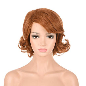 Morvally Women's Short Glamour Retro Wigs for Ginger Grant Cosplay Costume Halloween Party