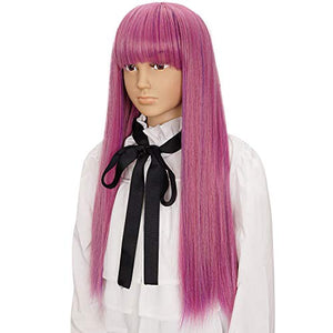 Morvally Long Straight Purple Wig for Kids Girls Decendants Mal Cosplay Wig