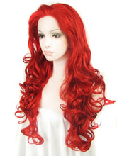 Load image into Gallery viewer, Morvally 22 Inches Long Wavy Ariel Cosplay Red Lace Front Wigs