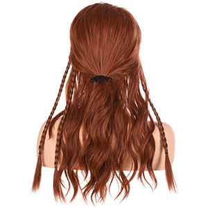 Morvally Womens Long Wavy Brown Hair Wigs | Natural Heat Resistant Synthetic Hair Wig for Women Cosplay, Costume and Halloween