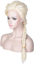 将图片加载到图库查看器，Morvally Women Blonde Braided Pigtail Wig for Elsa Cosplay Costume Halloween