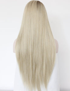 Morvally Fashion Ombre Long Blonde Lace Front Wigs for Women