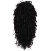 将图片加载到图库查看器，Morvally Men&#39;s 80s Style Long Black Curly Hair Wig Glam Rock-Rocker Wig Perfect for Halloween, Cosplay, DIY Themed Costume Party