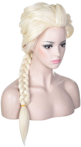Morvally Women Blonde Braided Pigtail Wig for Elsa Cosplay Costume Halloween