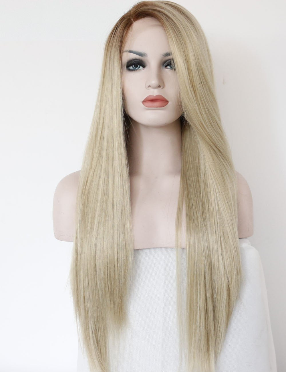 Morvally Fashion Ombre Long Blonde Lace Front Wigs for Women