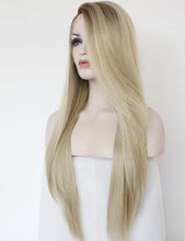 将图片加载到图库查看器，Morvally Fashion Ombre Long Blonde Lace Front Wigs for Women