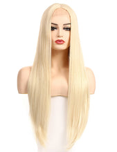 将图片加载到图库查看器，Morvally 613# Blonde Long Straight Lace Front Wigs for Women