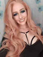 Load image into Gallery viewer, Morvally Natural Long Wavy Pink Lace Front Wigs for Women
