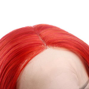 Morvally Fashion Red Long Wavy Glueless Lace Front Wigs for Women